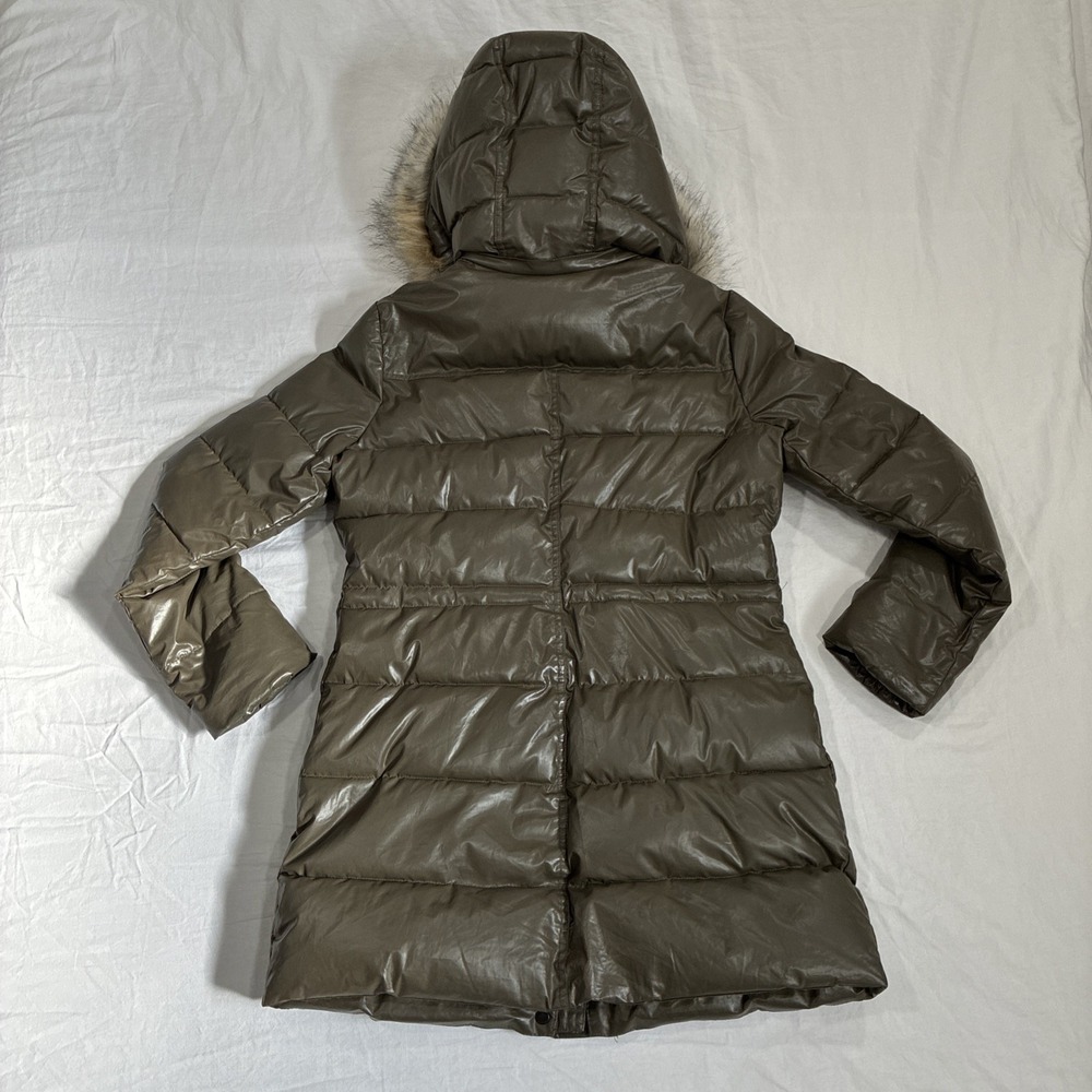 Calvin Klein Quilted Puffer Coat Parka Women's XS Green Winter Jacket Warm - Picture 11 of 16